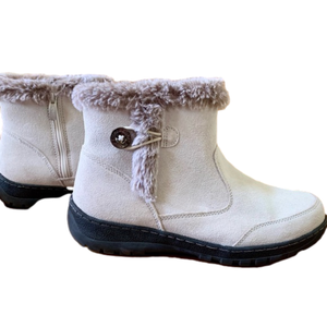 KHOMBU Winter Cream Suede Iris Ankle Boots
